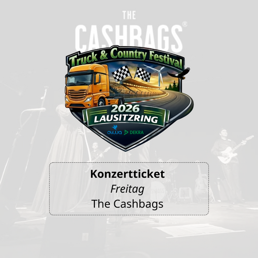 Konzertticket für den Auftritt der Band "The Cashbags" am Freitagbend des Truck und Country Festivals auf dem DEKRA Lausitzring