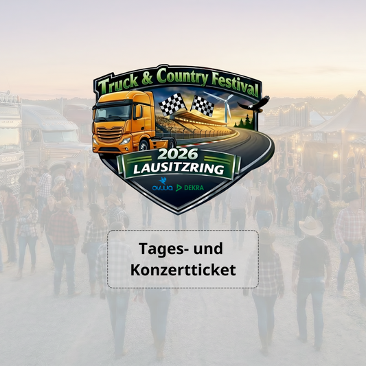 Tages- und Konzertticket für den Samstag des Truck & Country Festivals auf dem DEKRA Lausitzring